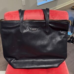 Packs Black Leather Tote Bag
